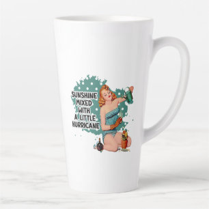 Sunshine Mixed With Hurricane Retro Housewife Latte Mug