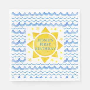 Sunshine Ocean & Stars Birthday Napkins – 1st Trip