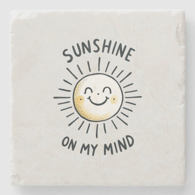 Sunshine On My Mind Stone Coaster (Front)
