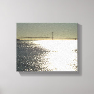 Sunshine on the Mackinac Bridge, Michigan Canvas Print