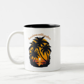 Sunshine & Palm Invitations – Tropical Elegance fo Two-Tone Coffee Mug