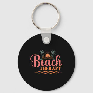 Sunshine Paradise Summer Vibes Beach Therapy Keychain