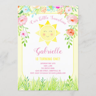 Sunshine Party Invitation, Our Little Sunshine Invitation