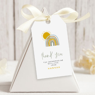 Sunshine Pastel Rainbow Baby Shower Favour Gift Tags