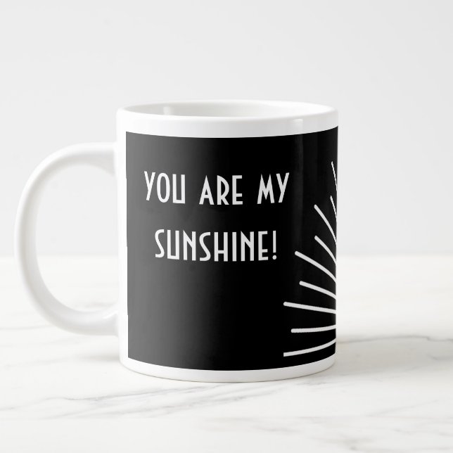 Sunshine Personalized Black White Large Coffee Mug (Left)