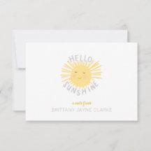 Sunshine Personalized Note Cards for Kids