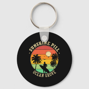 Sunshine Pill Ocean Grove Summer New Jersey Tropic Keychain