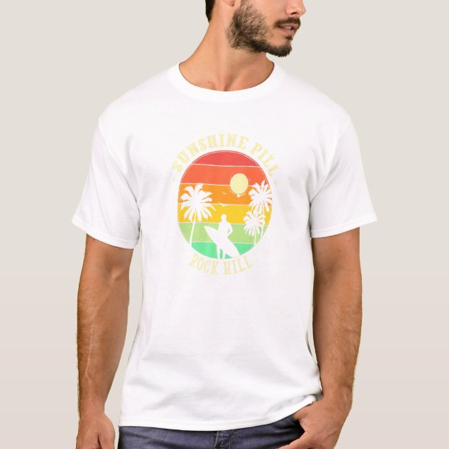 Sunshine Pill Rock Hill Summer South Carolina Trop T-Shirt (Front)