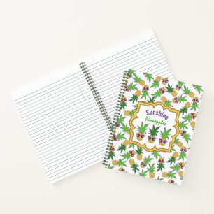 Sunshine Pineapples Graphic Pattern Notebook