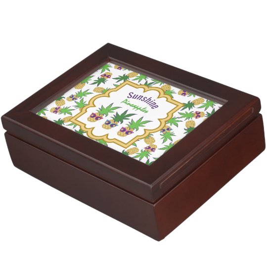 Sunshine Pineapples Pattern Keepsake Box