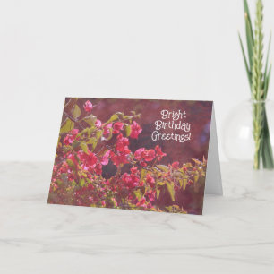Sunshine Pink Flowers Birthday Art Card