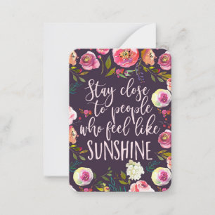 Sunshine Quote, Motivational Inspirational Boho Card