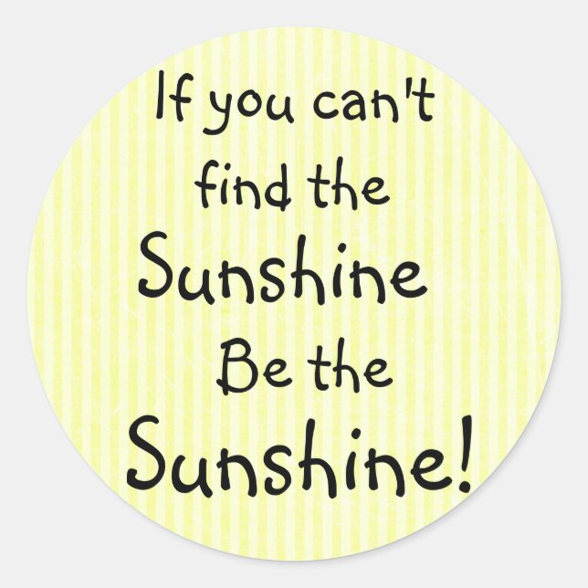 Sunshine Quote Yellow Inspirational Stickers (Front)