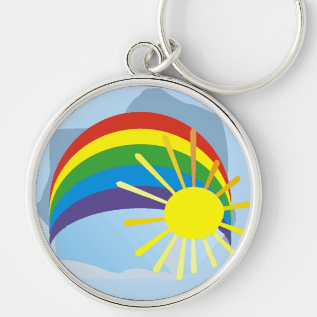Sunshine rainbow abstract art keychain (Front)