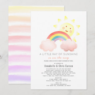 Sunshine & Rainbow Baby Shower by Mail Invitation