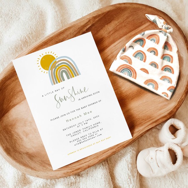 Sunshine Rainbow Baby Shower Invitation (Creator Uploaded)