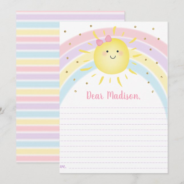 Sunshine Rainbow Birthday Time Capsule Cards (Front/Back)
