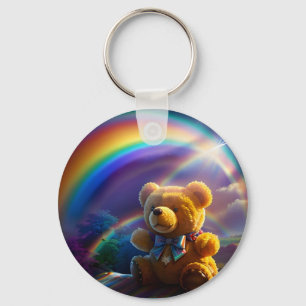 Sunshine Rainbow Teddy Bear Wonderland Keychain