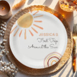 Sunshine Rainbow Trip Around the Sun 1st Birthday Paper Plate<br><div class="desc">♥ A perfect addition to your party! Boho Sun theme.</div>