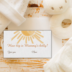 Sunshine Ray Sun Baby Shower Guess Activity Enclosure Card