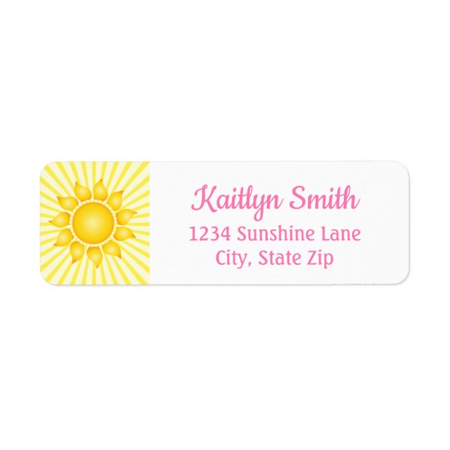Sunshine Return Address Label (Front)