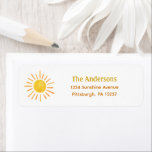 Sunshine Return Address Label<br><div class="desc">Sunshine return address label to match the Here Comes the Sun collection found on the Adore Paper Co. Zazzle shop. Customize with your name and address.</div>