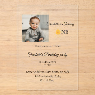 Sunshine simple  add photo QR birthday Invitation
