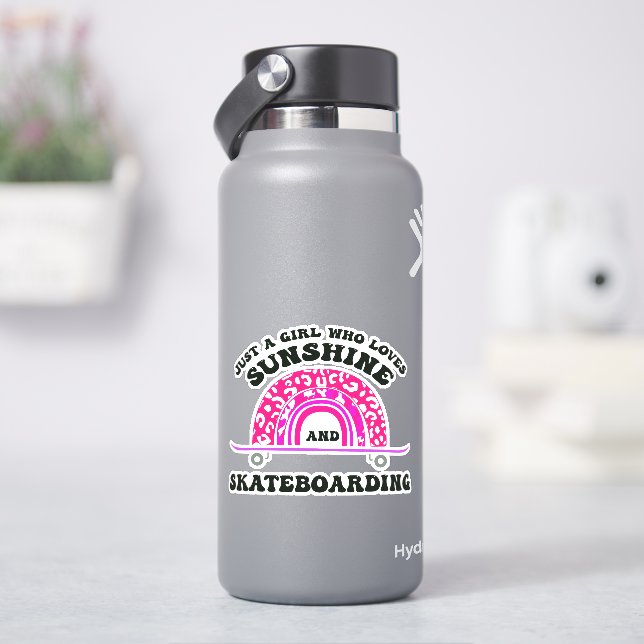 Sunshine & Skateboarding 4" Kiss Cut Vinyl Sticker (HydroFlask)