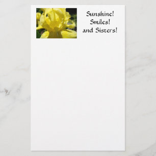 SUNSHINE! Smiles! SISTERS! Stationery Iris Flowers