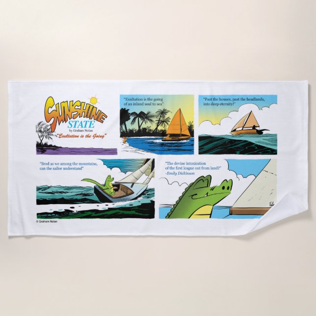 Sunshine State Beach Towel: Beach Poetry Beach Towel (Front)