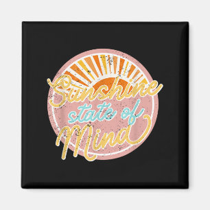 Sunshine State Of Mind Retro 60s Faded Summer Men Magnet