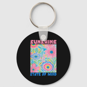 Sunshine State Of Mind Short Funny Flower, Summer Keychain