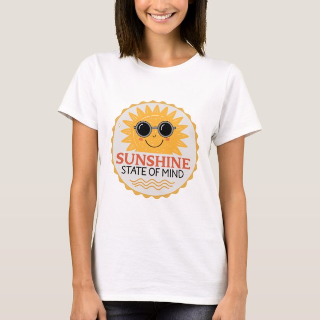 Sunshine State Of Mind Smiling Sun 70s T-Shirt (Front)