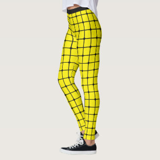 Sunshine Style: Yellow Net Design Women's Leggings