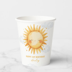 Sunshine Summer Kids Birthday Party Paper Cups