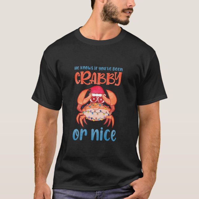 Sunshine Summer santa claus crabby or nice beach c T-Shirt (Front)