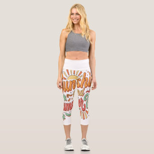 Sunshine Summer Vibes Retro Good Feeling Capri Leggings
