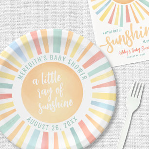 Sunshine Sun Baby Shower Paper Plate
