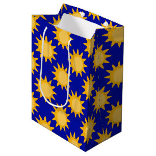 Sunshine Sun Pattern Design On Blue Medium Gift Bag
