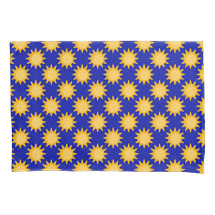 Sunshine Sun Pattern Design On Blue  Pillowcase
