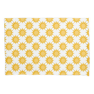 Sunshine Sun Pattern Design On White  Pillowcase