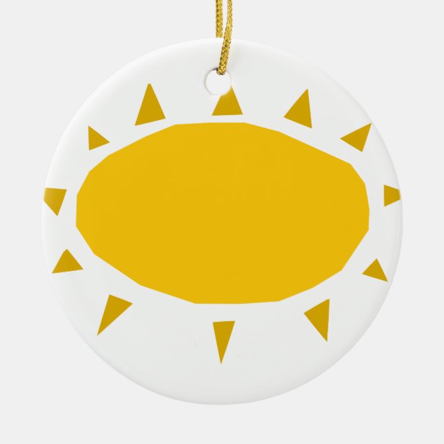 Sunshine, Sun shining, cartoon Ceramic Ornament (Front)