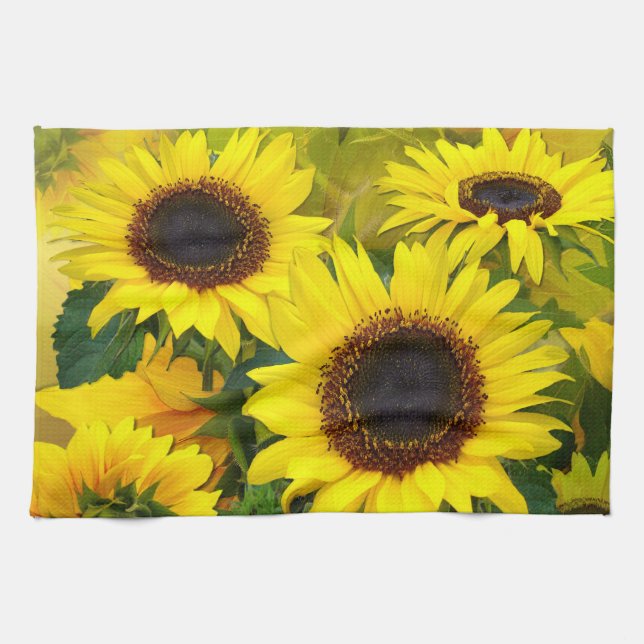 Sunshine Sunflower Kitchen Towel (Horizontal)