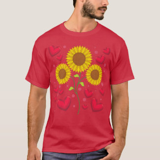 Sunshine Sunflower Lover Hippie Flower Heart Sunfl T-Shirt