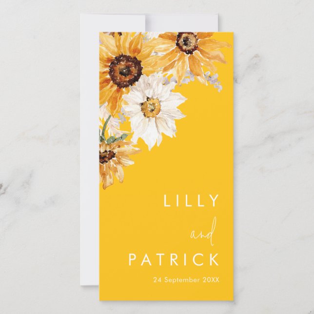Sunshine Sunflower Programme de mariage moderne (Devant)