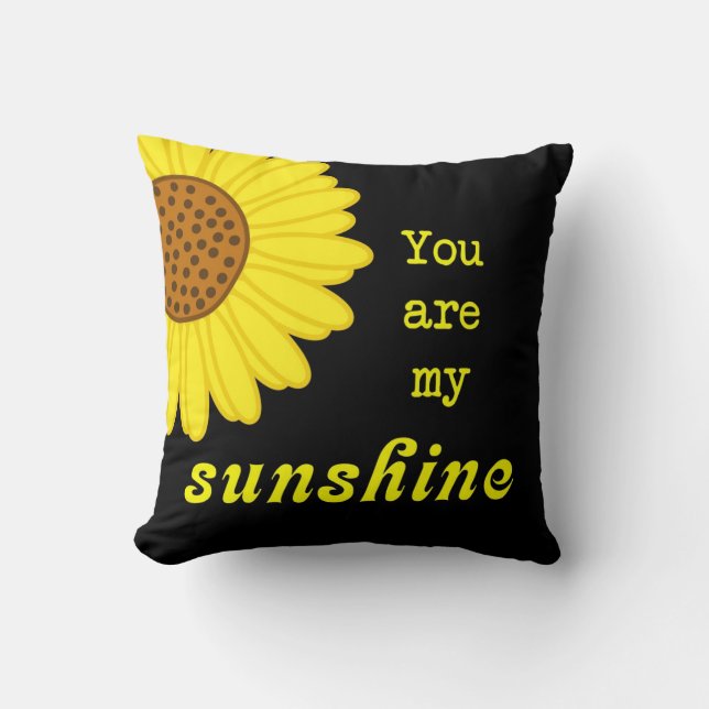 Sunshine Sunflower Throw Pillow (Front)
