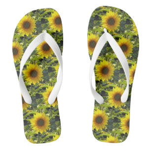 Sunshine Sunflowers Flip Flops