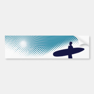 sunshine surfing bumper sticker