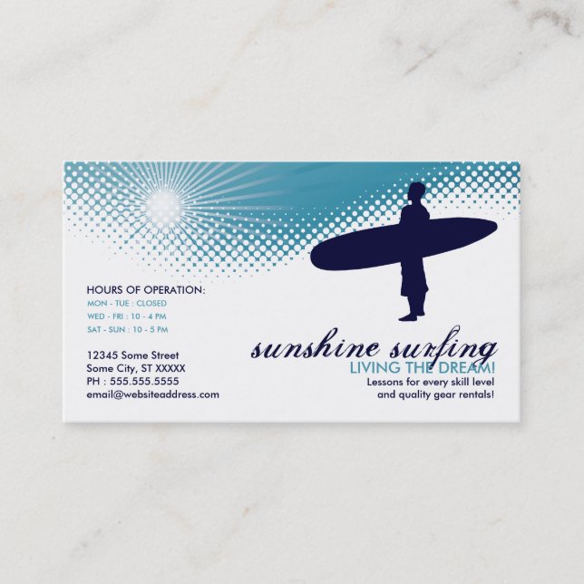 sunshine surfing business card (Front)