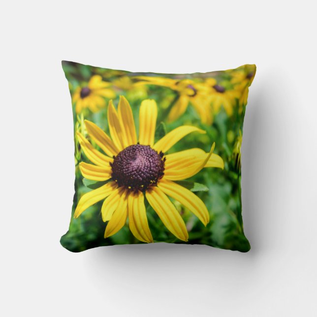 Sunshine Susans Throw Pillow (Front)